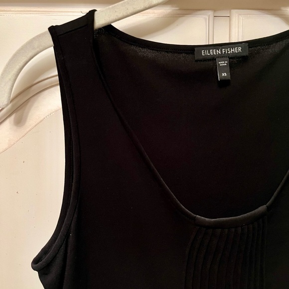 Eileen Fisher Tunic Tank with Pleated Neckline - Picture 2 of 3